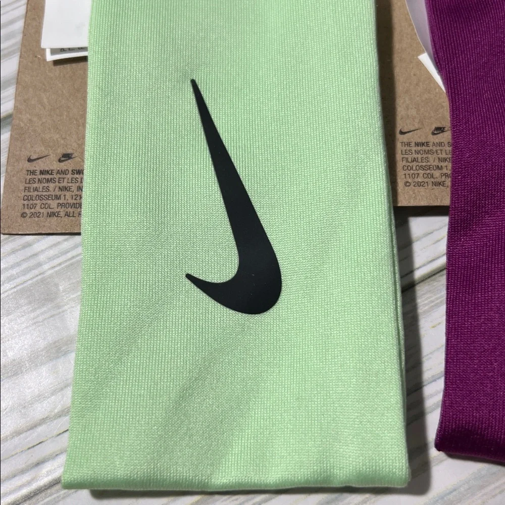 Nike Dri-FIT fury headbands‎ set of 2 youth unisex Mint and Plum OS move to zero